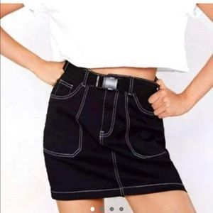 Never Worn Nasty Gal jean/utility skirt/belt!